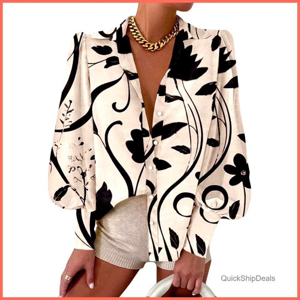 100% Polyester Silk Fabric Long Sleeve Button Down Shirt Blouse